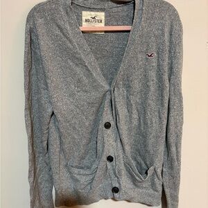 Hollister Heather Gray Knit Cardigan